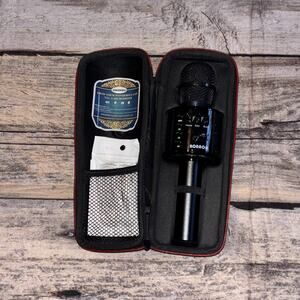 BONAOK Wireless Bluetooth Karaoke Mic 3-in-1 Handheld Speaker Black Portable